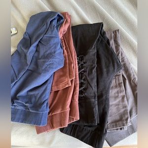 Set of 4 Leggings different colors  torrid size 00 blue black brown gray.